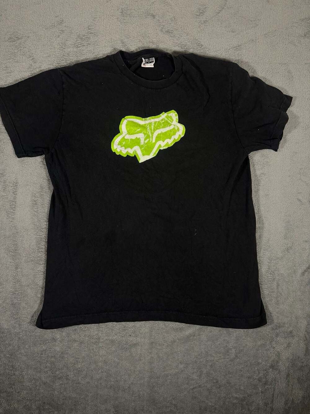 Fox Racing T-Shirt Size Large Black Green Logo Graphic Tee